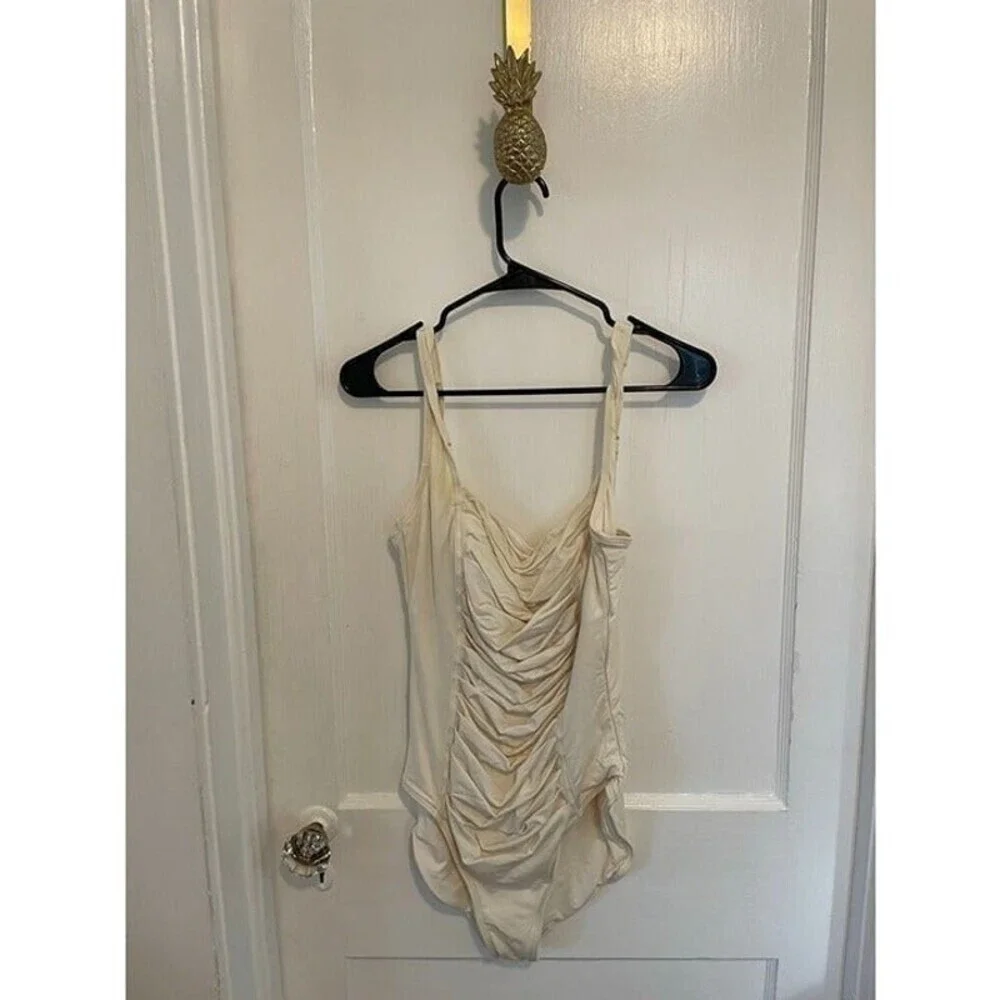 Calvin Klein Women's Size 10 Cream One Piece Bathing Suit